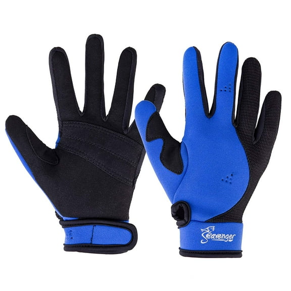 Seavenger Abyss 1.5mm Neoprene Diving Gloves (Blue, Medium)