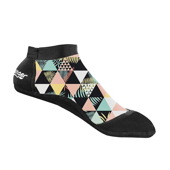 Seavenger SeaSnugs | Low Beach Socks for Sand Volleyball, Soccer, Snorkeling & Watersports (Geometric Palm, Large)