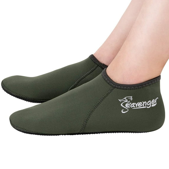 Seavenger Zephyr 3mm Neoprene Dive Socks (Olive, Small)