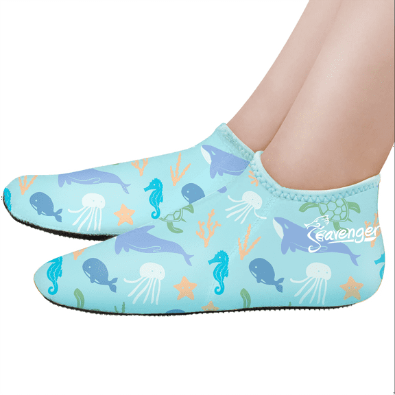 Seavenger Zephyr 3mm Neoprene Dive Socks (Paradise Light Blue, Small)