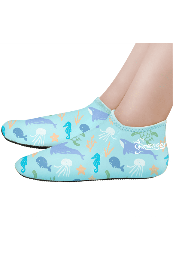 Zephyr 3mm Neoprene Dive Socks (Paradise Light Blue, Small)