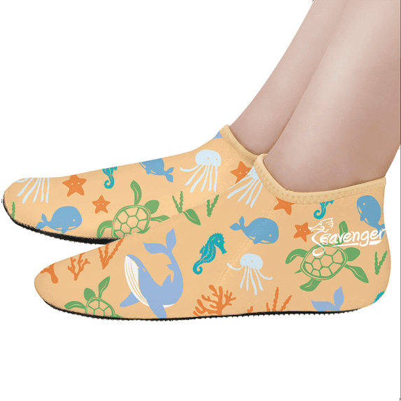 Seavenger Zephyr 3mm Neoprene Dive Socks (Paradise Orange, 4X-Small)