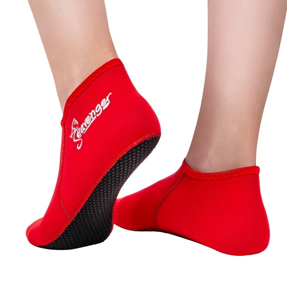 Seavenger Zephyr 3mm Neoprene Dive Socks (Red, Small)