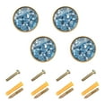 thumbnail image 1 of Seawater Colored Modern Pattern Cabinet Furniture Knobs Drawer Metal Pulls 1.26in Acrylic Zinc Alloy Dual Screw Set, 1 of 9