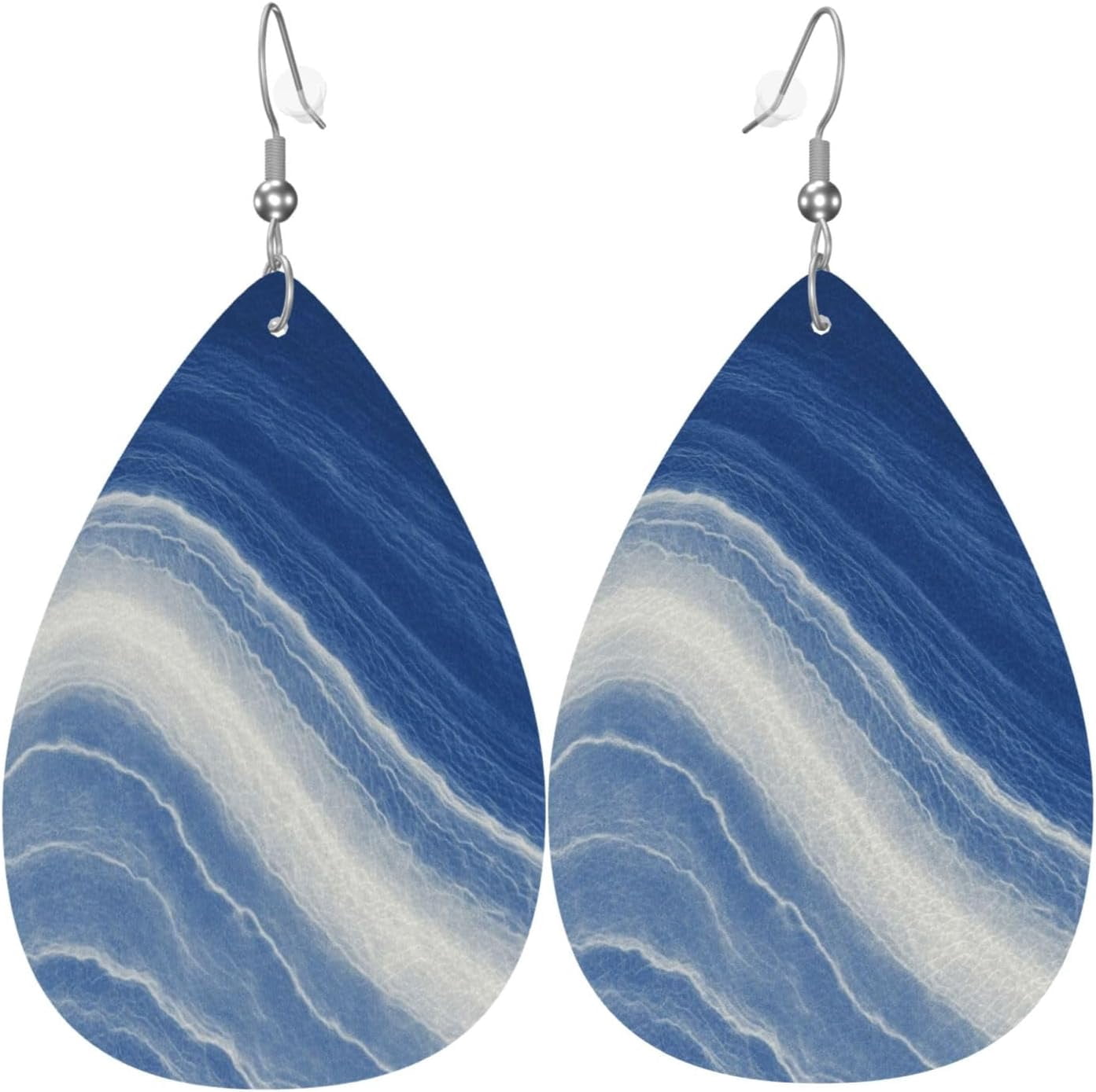 Seawater Earrings Elegant for Women PU Leather Dangle Earrings, Lightweight Leather Teardrop Dangly Ear Pendants Jewelry Gift[m194]