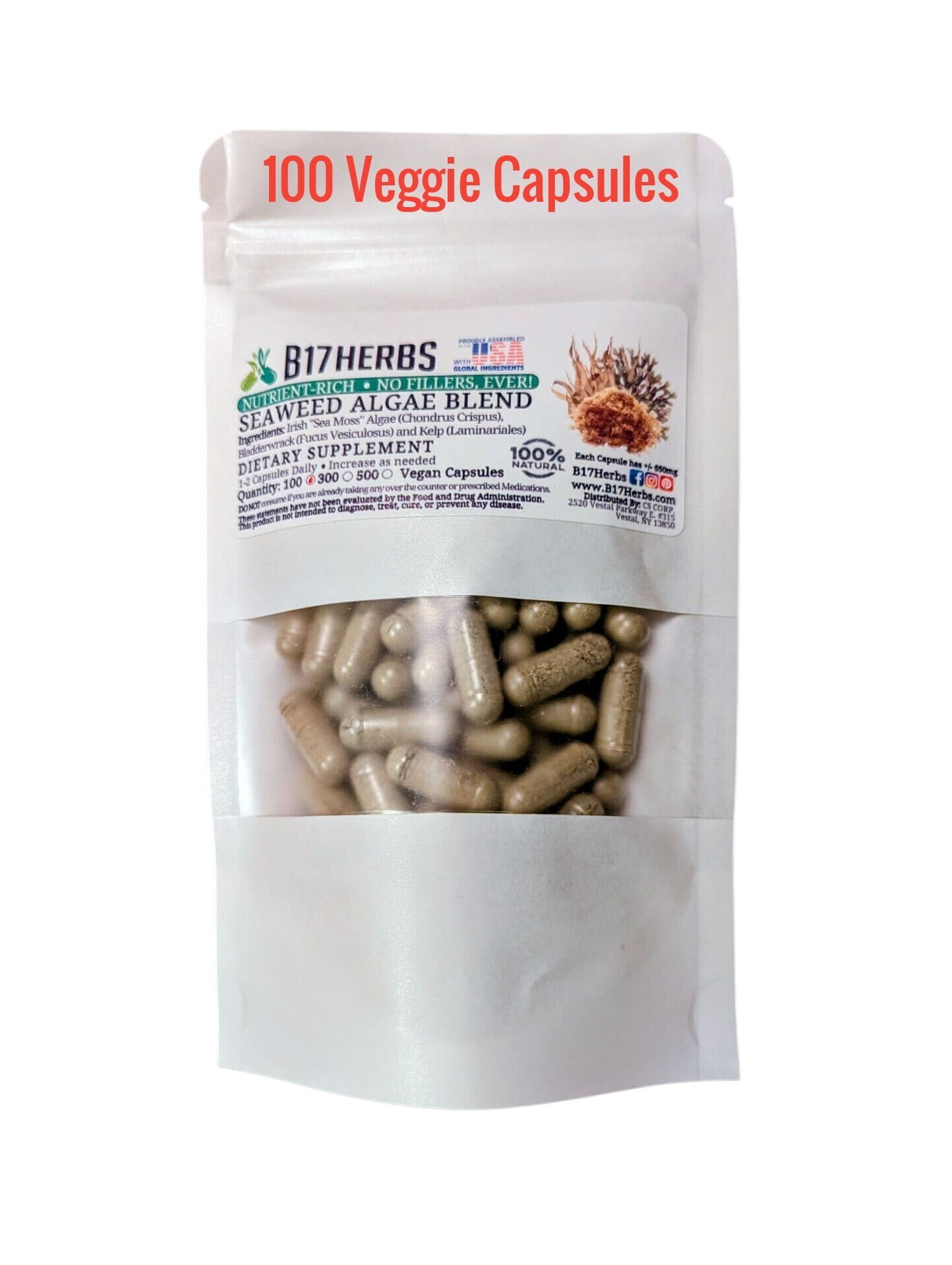 Seaweed & Algae Blend – Hand Crafted Veggie Capsules with Irish Moss ...
