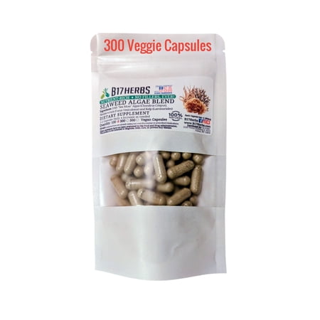 Seaweed & Algae Blend – Hand Crafted Veggie Capsules with Irish Moss, Bladderwrack & Kelp - Sebi Inpired – 650mg, 300 Veggie Capsules