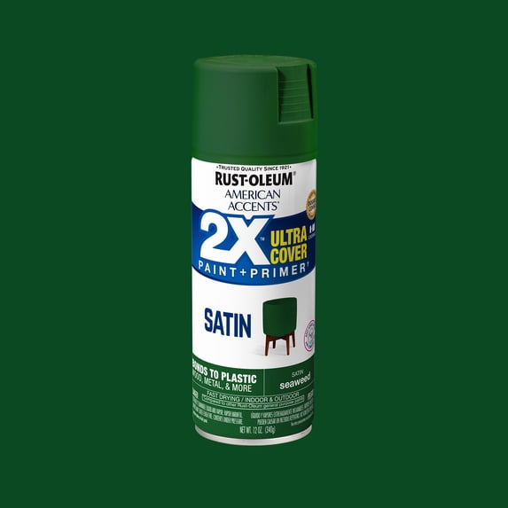 Seaweed, Rust-Oleum American Accents 2X Ultra Cover Satin Spray Paint-383195, 12 oz