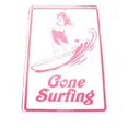 thumbnail image 1 of Seaweed Surf Co SF48 12X18 Aluminum Sign Gone Surfing (Pink), 1 of 1