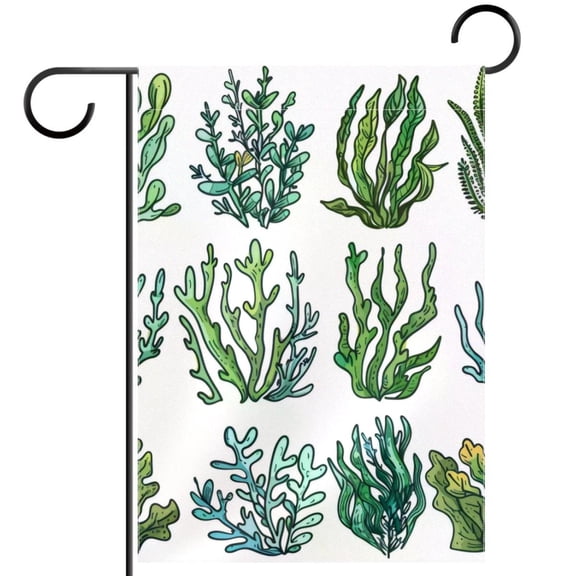 Seaweed Underwater Plants Ocean Coral Decorative Garden Flag for All Seasons, 12 x 18 Inch Small Vertical Double Sided Outside Decoration for Yard Farmhouse