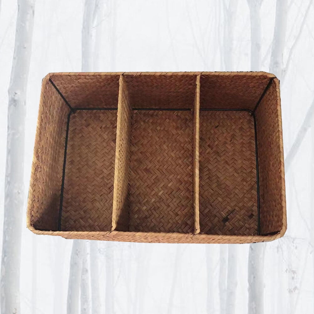 Seaweed Woven Basket Storage Baskets with Compartments Rustic Farmhouse ...