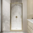 thumbnail image 1 of Seawin Axio 31.25 - 32 x 72 inches Framed Pivot Shower Door 5/16 in. (8 mm) Clear Tempered Glass with NanoShield Coating Satin Gold, 1 of 8