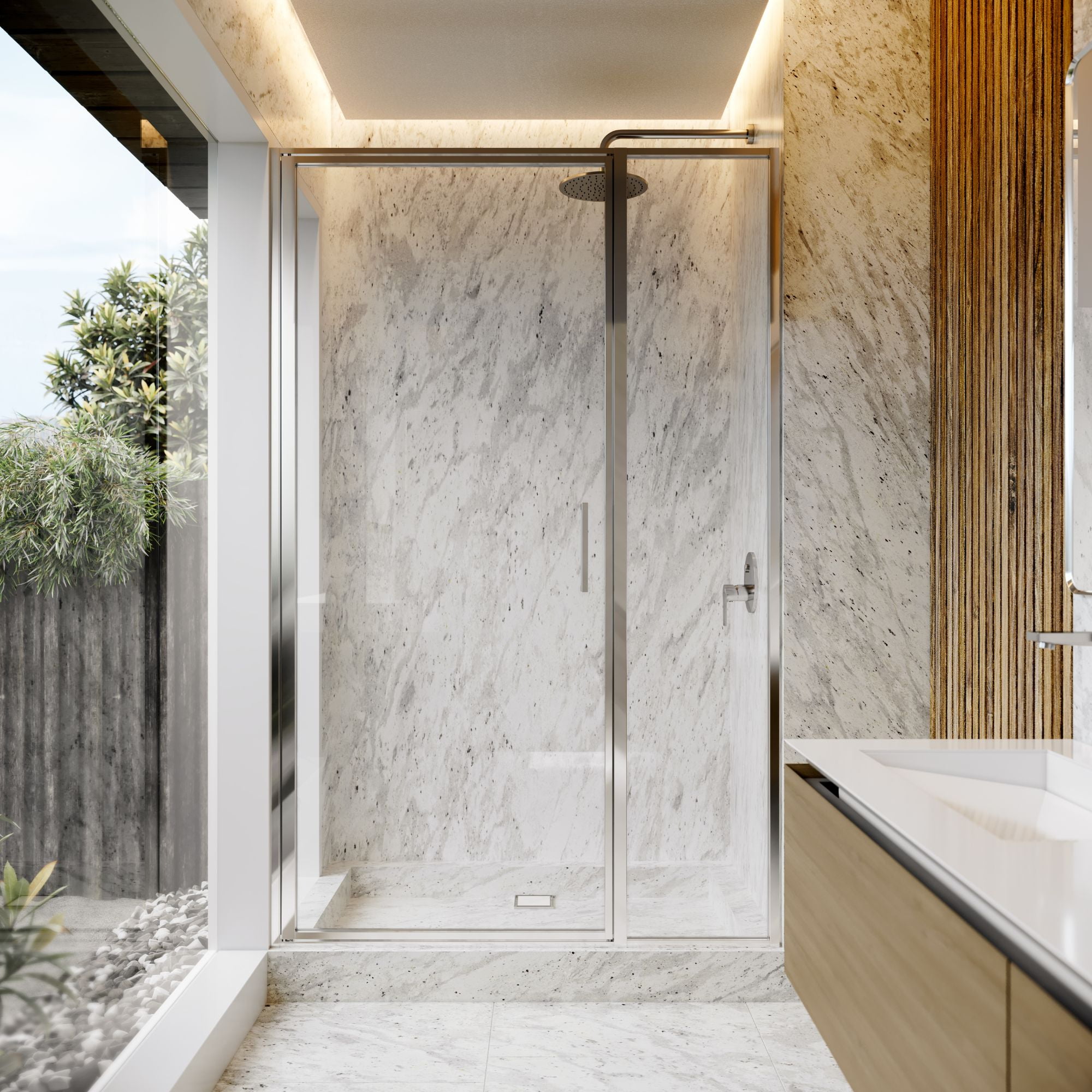 Axio Polished Chrome 46.25-47 x 72 inch Framed Pivot Shower Door