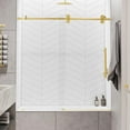 thumbnail image 1 of Seawin Briza Sliding Frameless Glass Shower Door 44 - 48 in. W x 76 in. H 3/8 in. (10 mm) Thick Clear Tempered Glass Satin Gold, 1 of 10