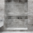 thumbnail image 1 of Seawin Crystal 56 - 60 x 78 inches Frameless Sliding Shower Door 3/8 in. (10 mm) Clear Tempered Glass with NanoShield Coating Polished Stainless, 1 of 10