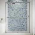 thumbnail image 1 of Seawin Mara 56 - 60 x 78 inches Frameless Bypass Sliding Shower Door 3/8 in. (10 mm) Clear Tempered Glass with NanoShield Coating Brushed Nickel, 1 of 10