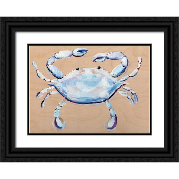 Seay, Anne 18x14 Black Ornate Wood Framed with Double Matting Museum Art Print Titled - Blue and White Crab