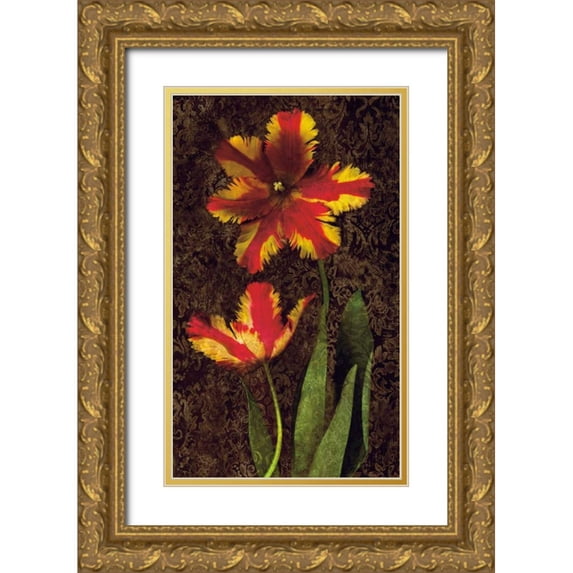 Seba, John 10x14 Gold Ornate Wood Framed with Double Matting Museum Art Print Titled - Decorative Tulips II