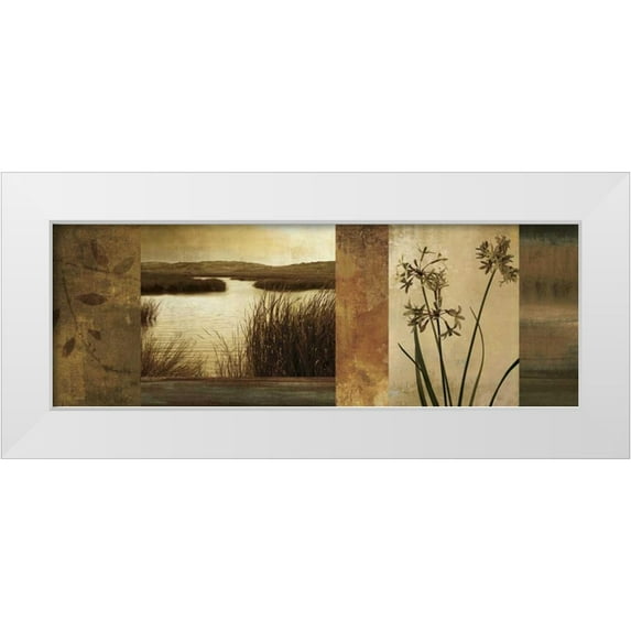 Seba, John 14x7 White Modern Wood Framed Museum Art Print Titled - Laguna I