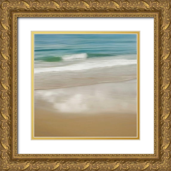 Seba, John 26x26 Gold Ornate Wood Framed with Double Matting Museum Art Print Titled - Surf and Sand II