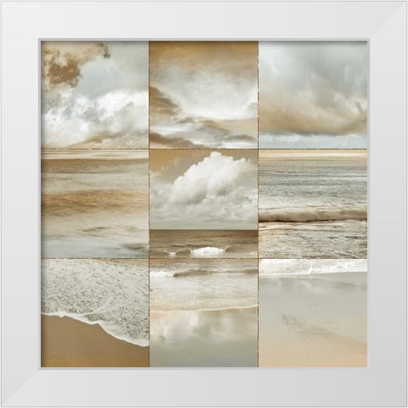 Seba, John 26x26 White Modern Wood Framed Museum Art Print Titled - Ocean Air I