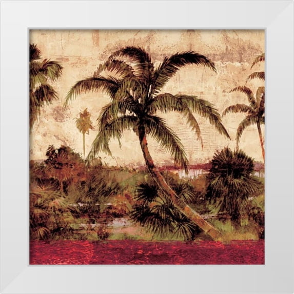 Seba, John 26x26 White Modern Wood Framed Museum Art Print Titled - Palmas I