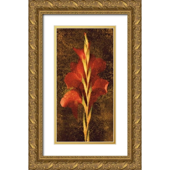 Seba, John 9x14 Gold Ornate Wood Framed with Double Matting Museum Art Print Titled - Gladiola