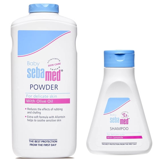 SebaMed Baby Powder, 200g & Baby (Children) Shampoo 150ml Combo