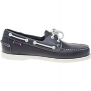 Sebago Leather Boat Loafers With Contrasting Stitching Black Mens