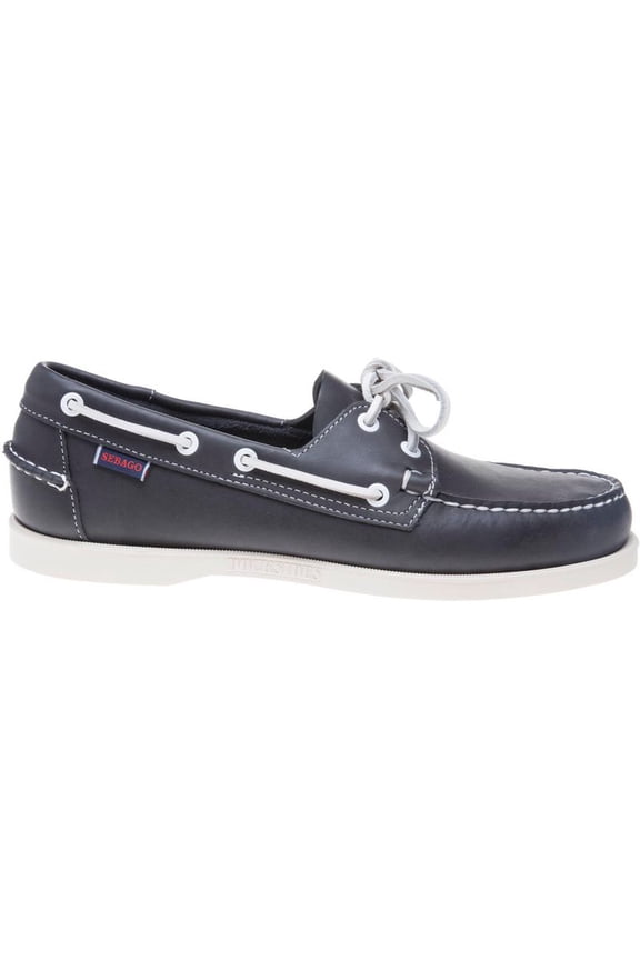 Leather Boat Loafers With Contrasting Stitching Black (Men's)