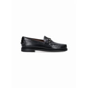 Sebago Moccasin-Style Black Leather Flats Black Womens