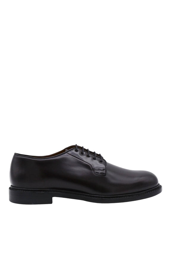 Polished Leather Men's Flat Shoes Black (Men's)