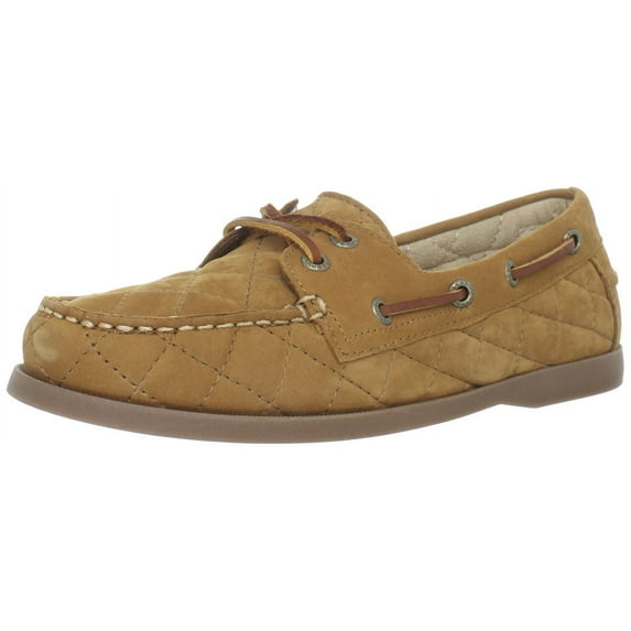 Sebago Women's Coast Two-Eye Quilted Boat Shoe,Quilted Tan,10 M US