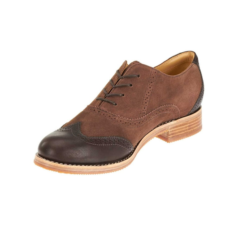 Sebago Womens Claremont Brogues in Brown Suede Leather