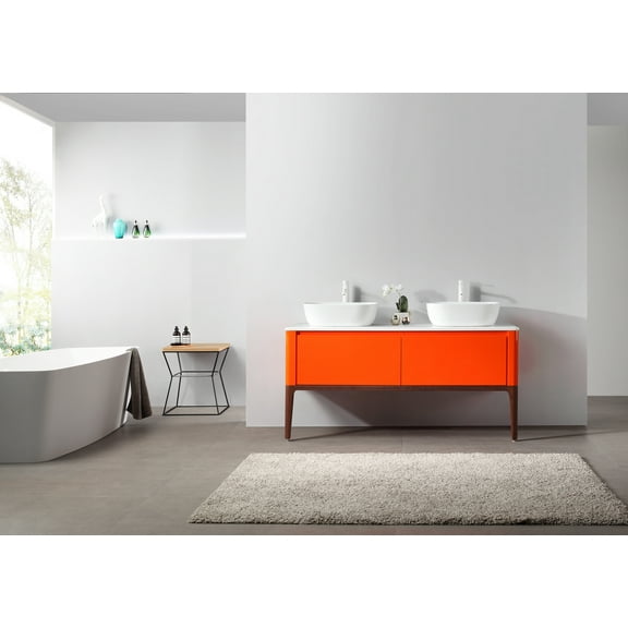 Sebastian 60" Red Amber Dual Mount Bathroom Vanity