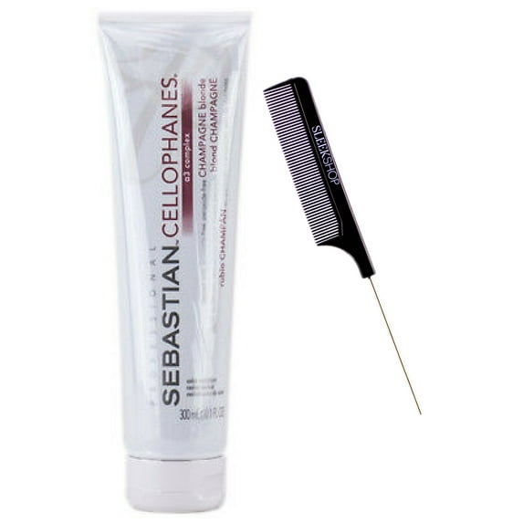 Sebastian CELLOPHANES, Hair Color Revitalizer A3 Complex Conditioner, Deposit Only, Ammonia-Free, Peroxide-Free (w/ Sleek Comb) Sebastion Haircolor Dye (CHAMPAGNE BLONDE - 10.1 oz / 300 m)
