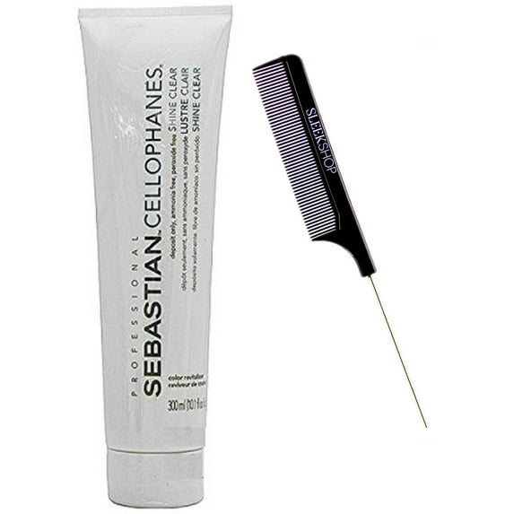 Sebastian CELLOPHANES, Hair Color Revitalizer A3 Complex Conditioner, Deposit Only, Ammonia-Free, Peroxide-Free (w/ Sleek Comb) Sebastion Haircolor Dye (CLEAR - SHINE CLEAR - 10.1 oz / 300 ml)