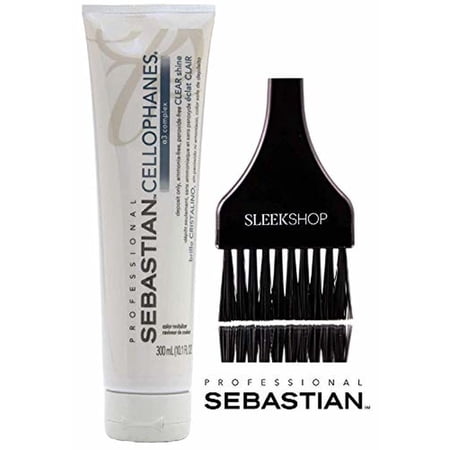 Sebastian CELLOPHANES SHINE CLEAR, Color Revitalizer A3 Complex Deposit Only, Hair Color Dye Haircolor, No Peroxide (w/ Brush) - Clear / 10.1 oz