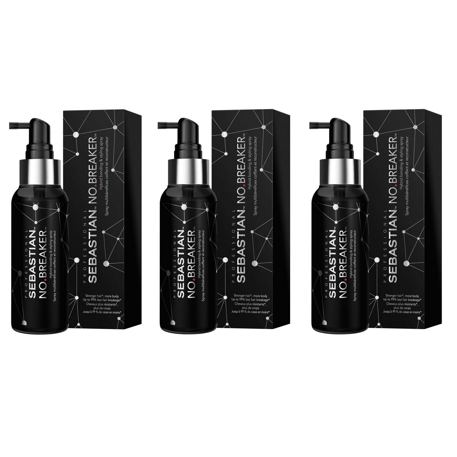 Sebastian No. Breaker Hybrid Bonding & Styling Spray - 3.38 oz (Pack of 3)