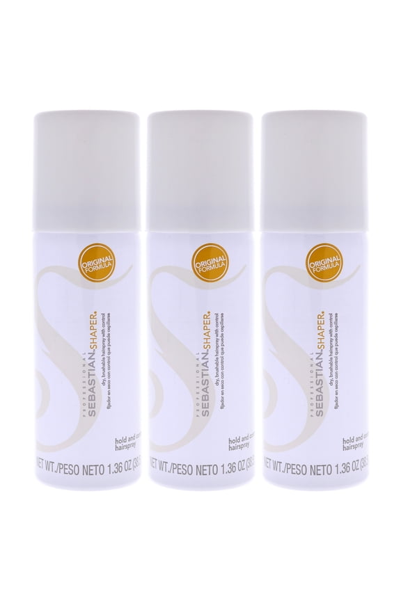 Sebastian Shaper Hairspray Regular - Travel Size - Pack of 3, 1.36 oz