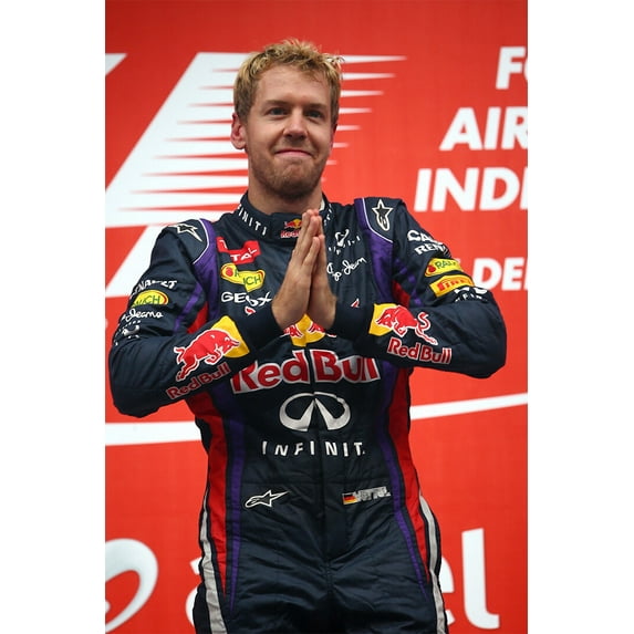 Sebastian Vettel Formula ONE F1 Racing Wall Art Home Decor - 20x30 Inch Glossy Laminated Poster - Stunning Detail and Bold Colors