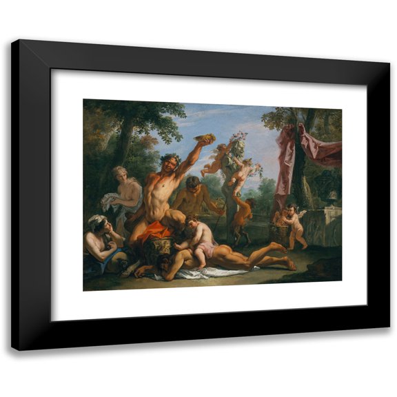 Sebastiano Ricci 14x11 Black Modern Framed Museum Art Print Titled - A Bacchanal