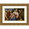 thumbnail image 1 of Sebastiano del Piombo 18x13 Gold Ornate Wood Frame and Double Matted Museum Art Print Titled - Madonna and Child with Saints and Donors, 1 of 4
