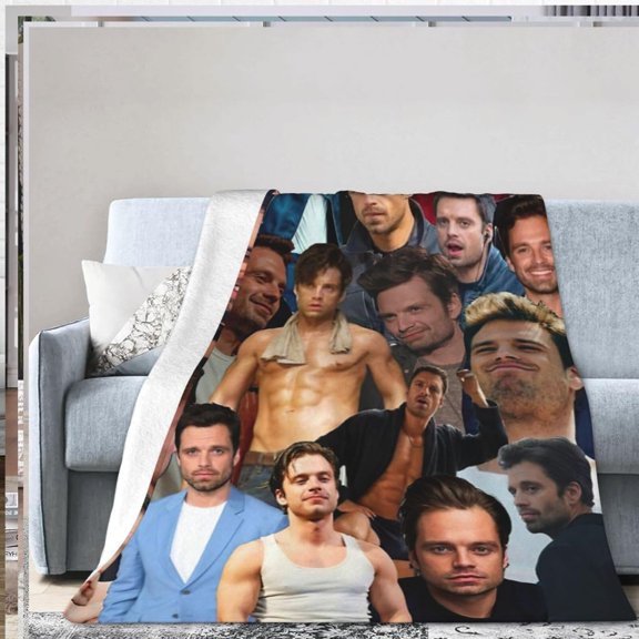 Sebastians Cute 3D Print Soft Throw Blankets Stan Ultra Warm Blanket Flannel All Seasons Blankets for Sofa Bed Travel and Camping 60"X50"