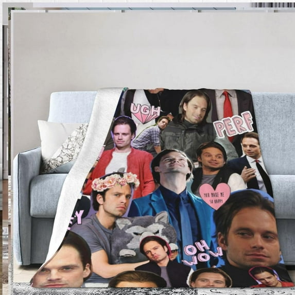 Sebastians Cute 3D Print Soft Throw Blankets Stan Ultra Warm Blanket Flannel All Seasons Blankets for Sofa Bed Travel and Camping 60"X50"