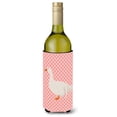 thumbnail image 1 of Sebastopol Goose Pink Check Wine Bottle Beverge Insulator Hugger, 1 of 1