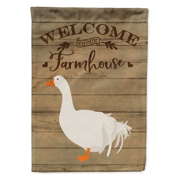 Caroline's Treasures CK6846GF Sebastopol Goose Welcome Flag Garden Size , Small, multicolor