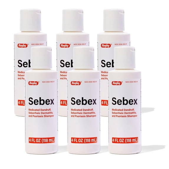 Sebex Medicated Dandruff Shampoo Generic for Sebulex - 4 oz, (Pack of 6) by Major Pharmaceuticals
