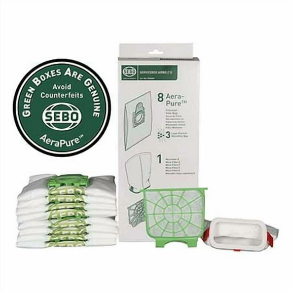 Sebo E3 Disposable Vacuum Cleaner Bags for Canisters (8 Pack)
