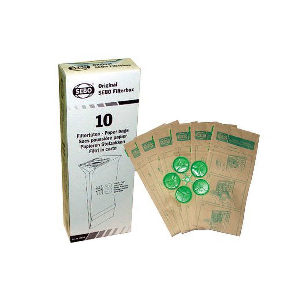 Sebo Sebo Filter Bag Box 10 Threelayer Paper Bags with Caps for